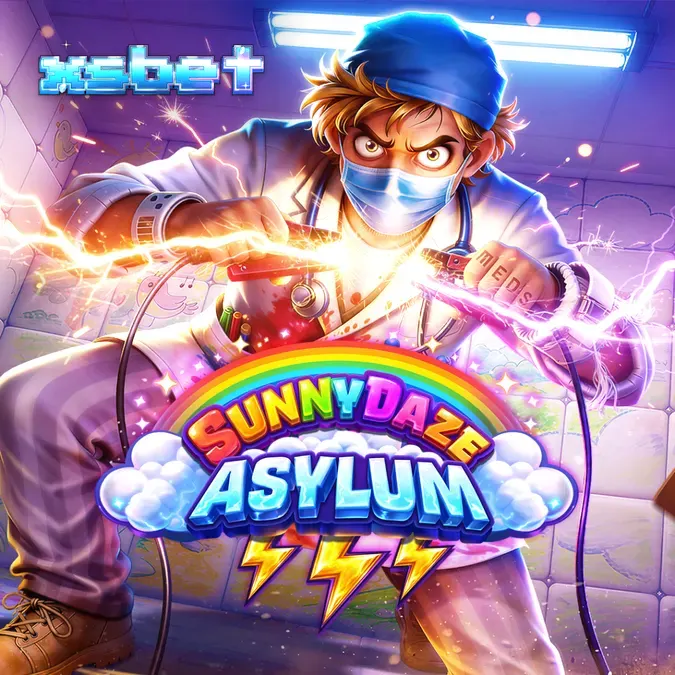 Interface do slot Sunnydaze Asylum com elementos visuais temáticos